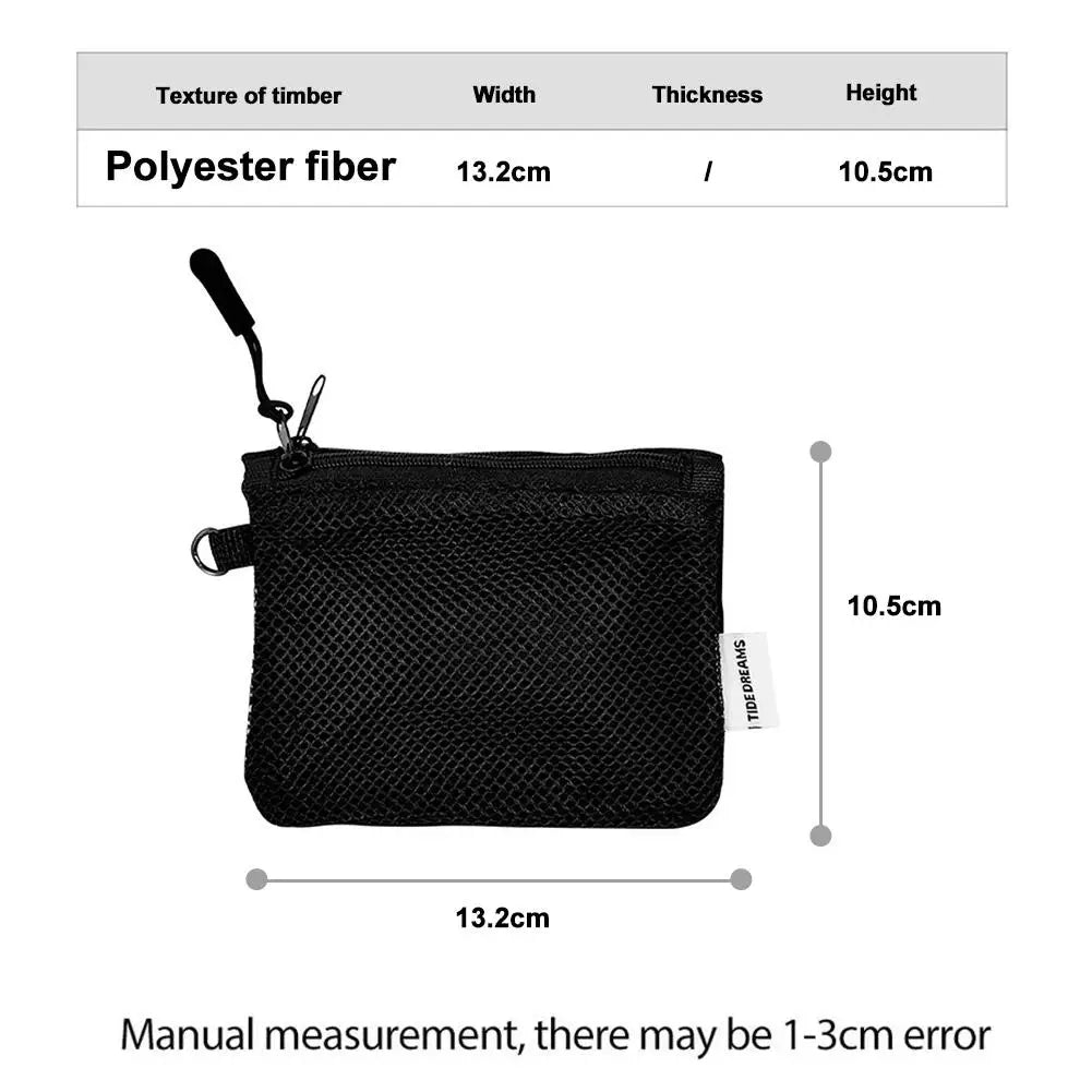 Dual-Layer Mesh Storage Bags Portable Travel Makeup Bag with Zipper Mini Toiletries Cosmetics Organizer Simple Stationery Bag
