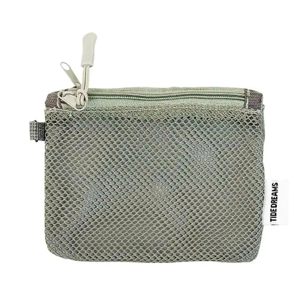 Dual-Layer Mesh Storage Bags Portable Travel Makeup Bag with Zipper Mini Toiletries Cosmetics Organizer Simple Stationery Bag