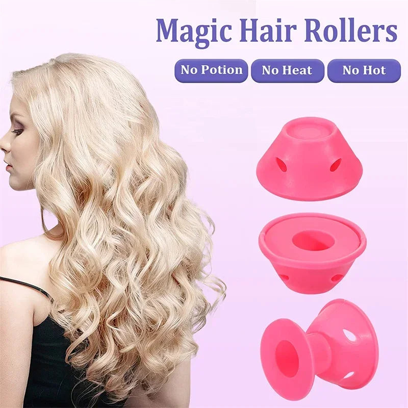 Heatless Hair Curlers Set: 10 Pieces Including Large and Small Soft Overnight Rollers for Women Lazy Curling Rods