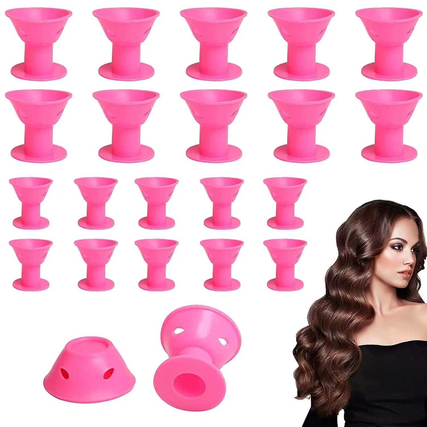 Heatless Hair Curlers Set: 10 Pieces Including Large and Small Soft Overnight Rollers for Women Lazy Curling Rods