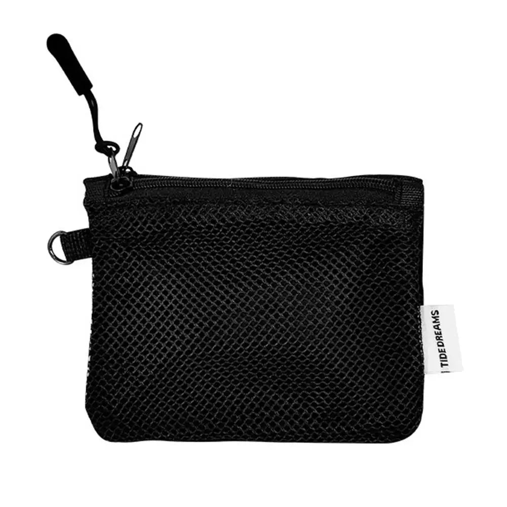 Dual-Layer Mesh Storage Bags Portable Travel Makeup Bag with Zipper Mini Toiletries Cosmetics Organizer Simple Stationery Bag