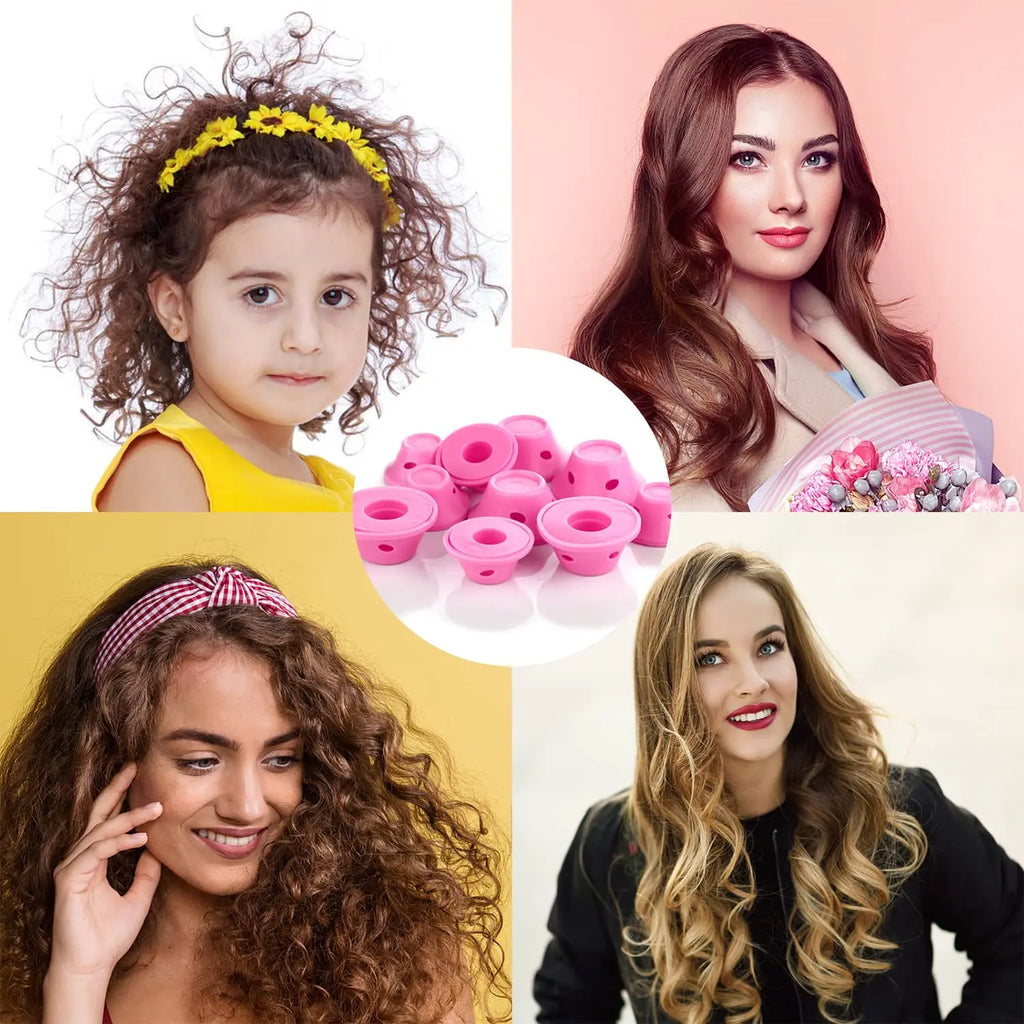 Heatless Hair Curlers Set: 10 Pieces Including Large and Small Soft Overnight Rollers for Women Lazy Curling Rods