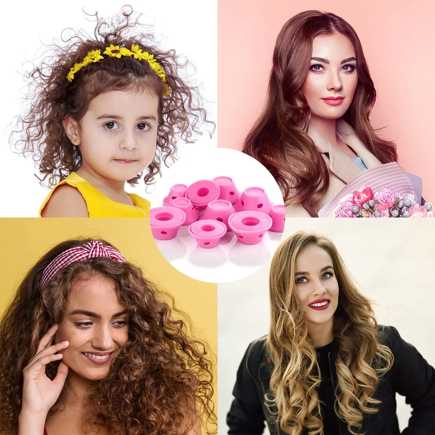 Heatless Hair Curlers Set: 10 Pieces Including Large and Small Soft Overnight Rollers for Women Lazy Curling Rods